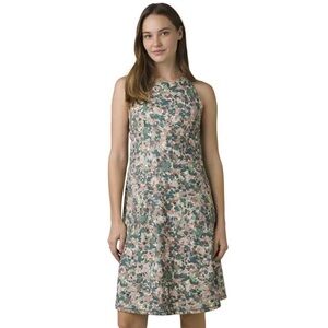 Prana Jewel Lake Summer Athletic Dress White Garden Green Floral Size M